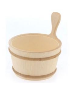 Wooden Finnish Sauna Bucket with Plastic Liner