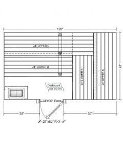 6x10 Clear Western Red Cedar Custom Sauna Kit