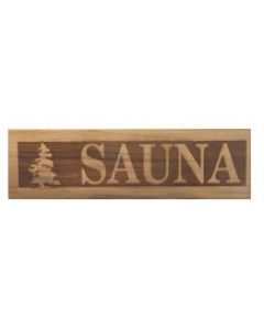 Cedar Sauna Sign with Tree