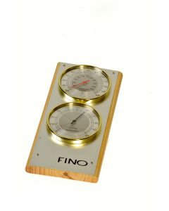 Vertical 2 Dial 4" Each Dial Stainless Steel Sauna Thermometer / Hygrometer (Side View)