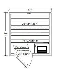 4x4 FINO Pre-Built Sauna Room in Clear White Aspen