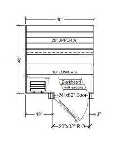 4x4 Clear Western Red Cedar Custom Sauna Kit