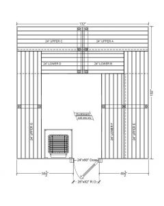11x11 Clear Western Red Cedar Custom Sauna Kit