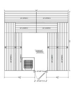 11x12 Clear Western Red Cedar Custom Sauna Kit