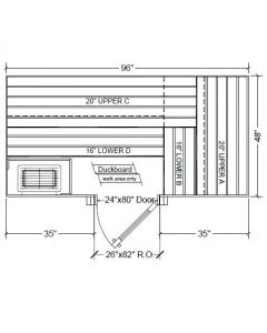 4x8 Clear Western Red Cedar Custom Sauna Kit