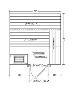 6x6 Clear Western Red Cedar Custom Sauna Kit