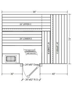 6x8 Clear Western Red Cedar Custom Sauna Kit