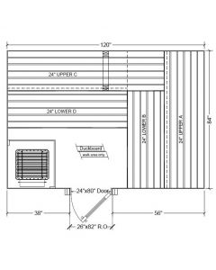 7x10 Clear Western Red Cedar Custom Sauna Kit