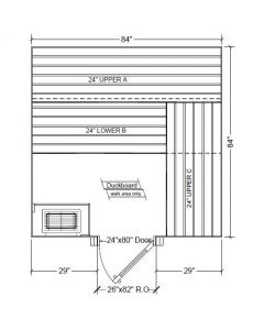 7x7 Clear Western Red Cedar Custom Sauna Kit