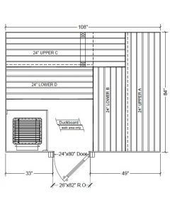 7x9 Clear Western Red Cedar Custom Sauna Kit