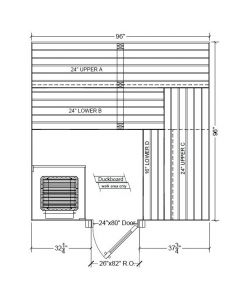 8x8 Clear Western Red Cedar Custom Sauna Kit