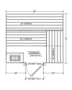 6x7 Clear Western Red Cedar Custom Sauna Kit