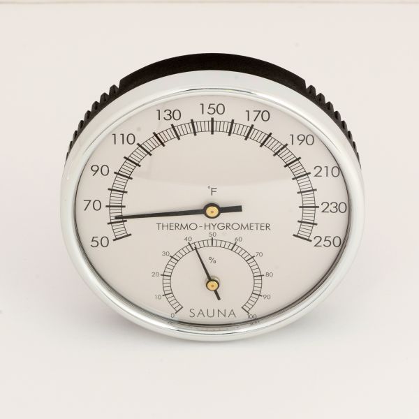One Dial Stainless Steel Sauna or Steam Room Thermometer / Hygrometer