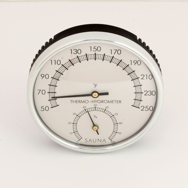 One Dial Stainless Steel Sauna Thermometer / Hygrometer