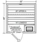 4x4 FINO Pre-Built Sauna Room in Clear White Aspen