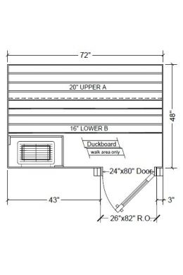 4x6 Clear Western Red Cedar Custom Sauna Kit