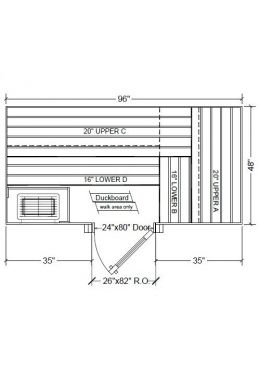 4x8 Clear Western Red Cedar Custom Sauna Kit