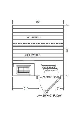 5x5 Clear Western Red Cedar Custom Sauna Kit