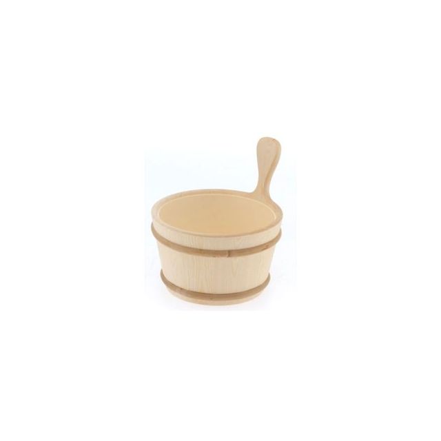 Wooden Finnish Sauna Bucket with Plastic Liner