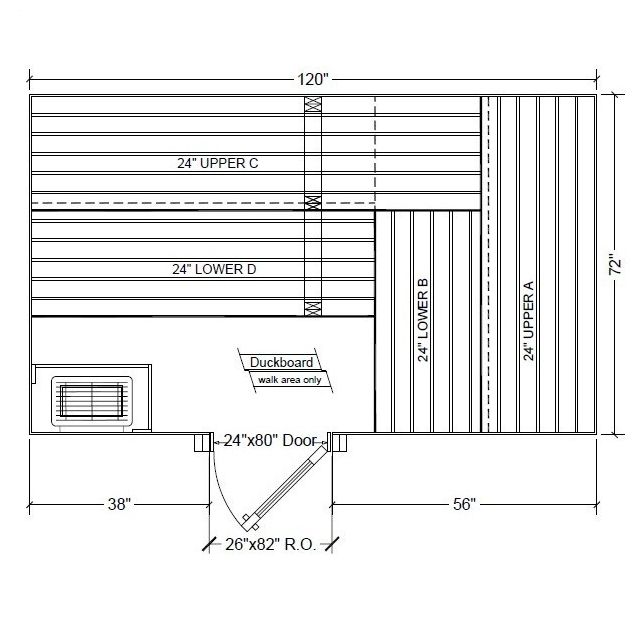 6x10 Clear Western Red Cedar Custom Sauna Kit