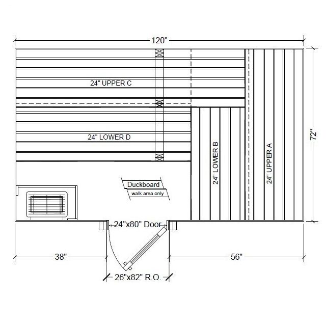 6x10 Clear White Aspen Custom Sauna Kit