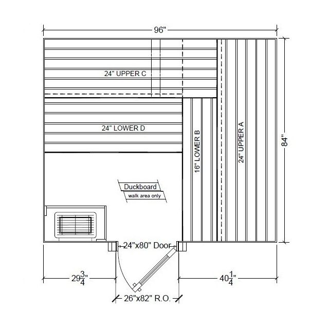 7x8 Clear White Aspen Custom Sauna Kit