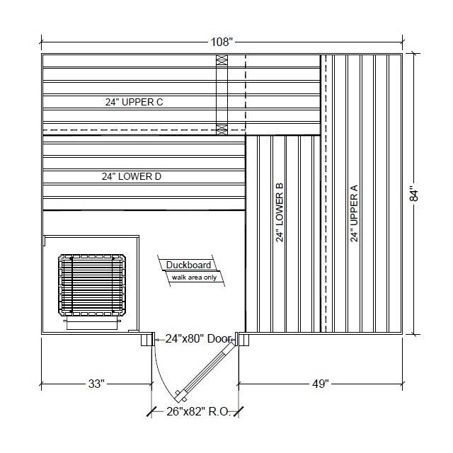 7x9 Clear White Aspen Custom Sauna Kit