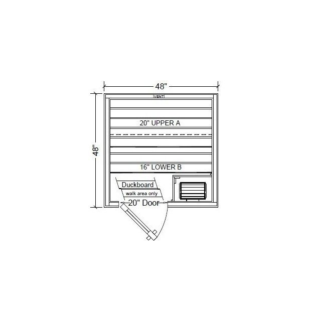 4x4 FINO Pre-Built Sauna Room in Clear White Aspen