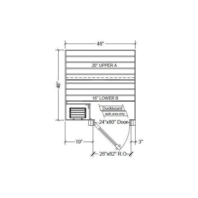 4x4 Clear Western Red Cedar Custom Sauna Kit