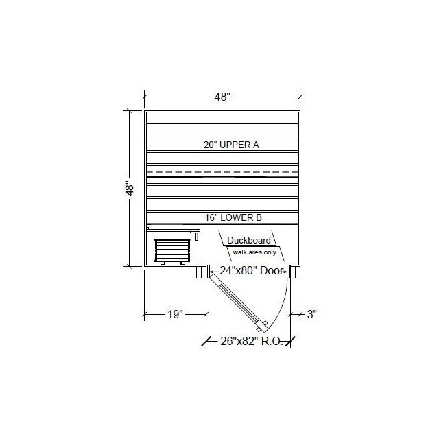 4x4 Clear White Aspen Custom Sauna Kit