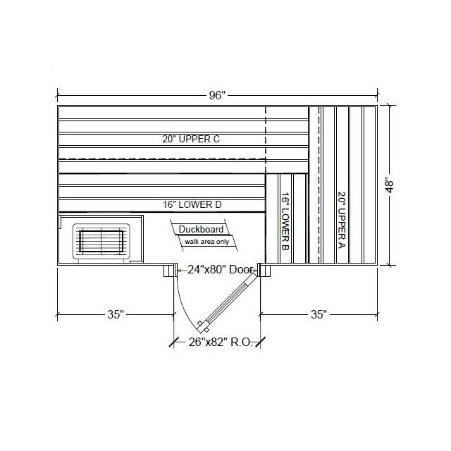 4x8 Clear White Aspen Custom Sauna Kit