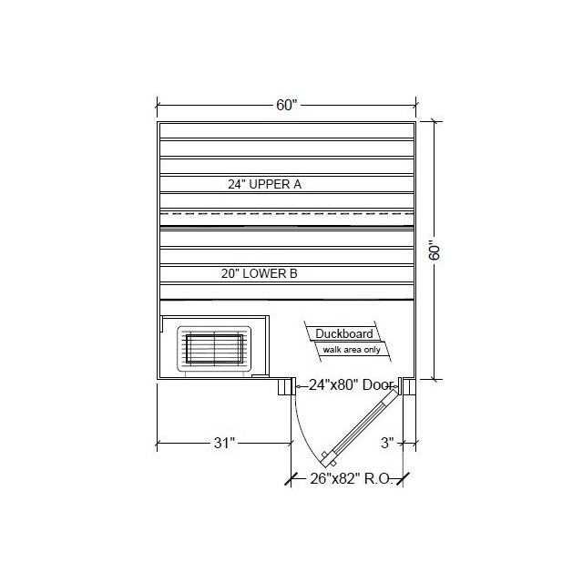5x5 Clear White Aspen Custom Sauna Kit
