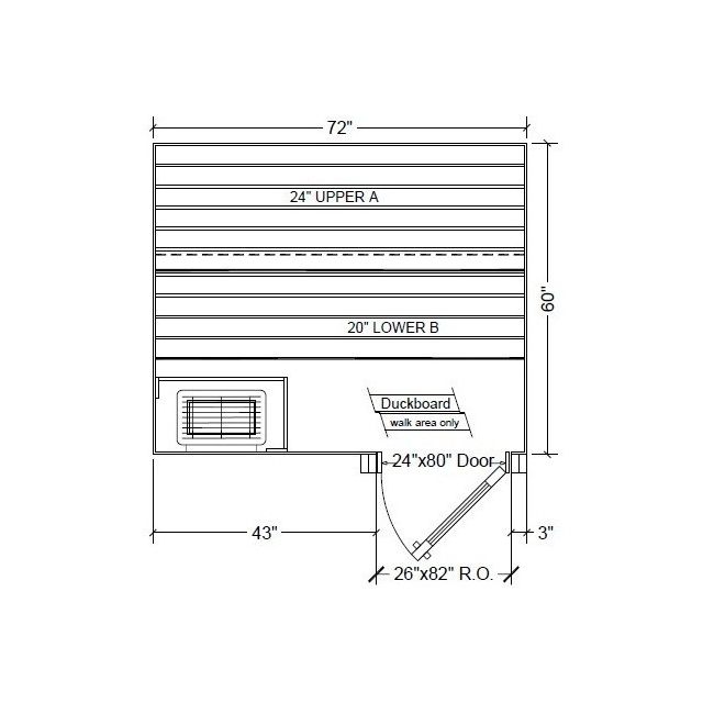 5x6 Clear White Aspen Custom Sauna Kit