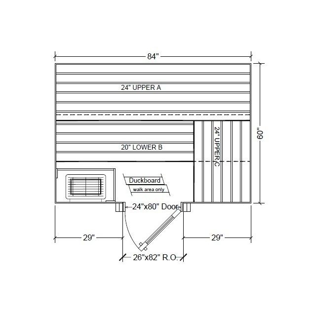 5x7 Clear White Aspen Custom Sauna Kit