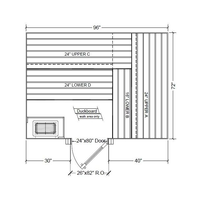 6x8 Clear White Aspen Custom Sauna Kit