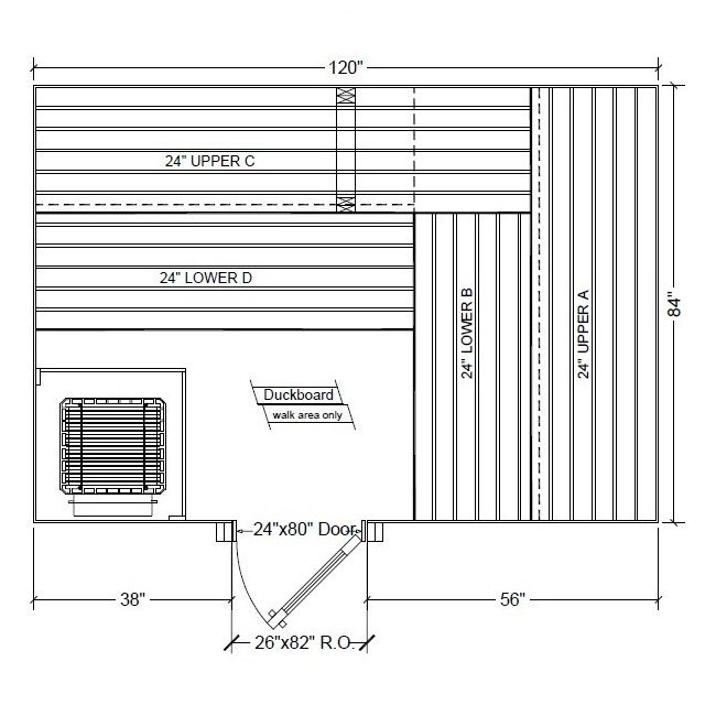 7x10 Clear Western Red Cedar Custom Sauna Kit