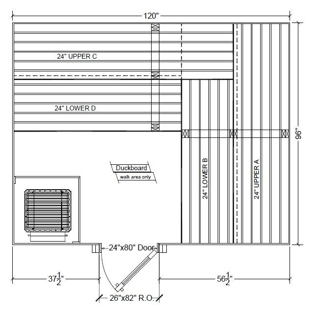 8x10 Clear Western Red Cedar Custom Sauna Kit