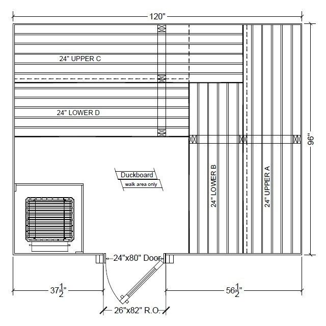 8x10 Clear White Aspen Custom Sauna Kit