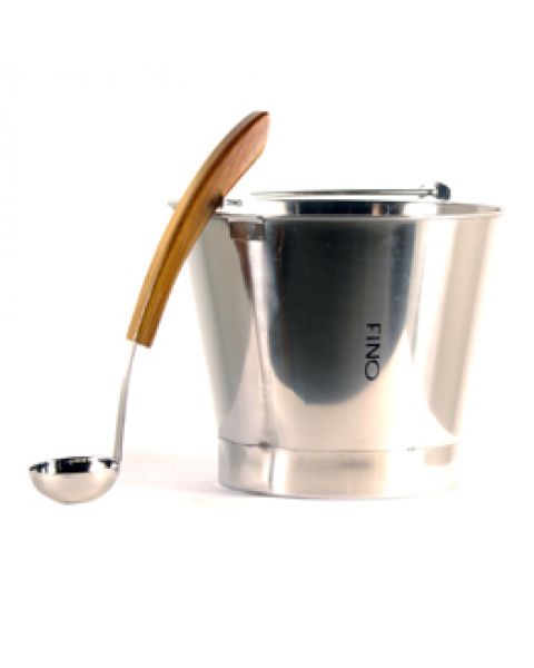 FINO Bucket, 2 Gallon Stainless Steel including matching Ladle
